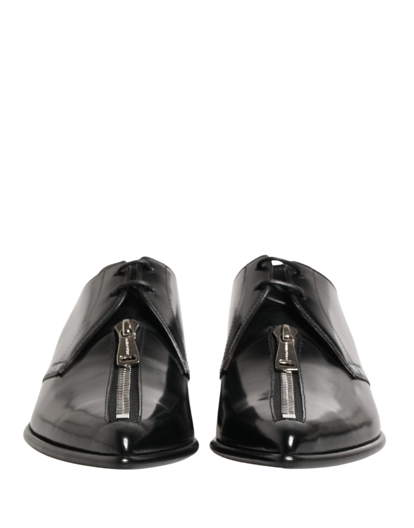 Dolce & Gabbana Men Black Lace-Up Leather Zip Dress Derby Shoes
