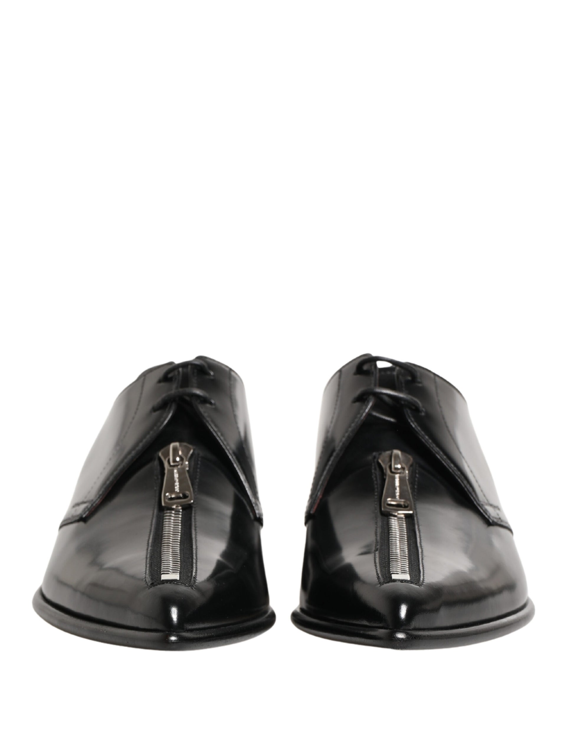 Dolce & Gabbana Men Black Lace-Up Leather Zip Dress Derby Shoes