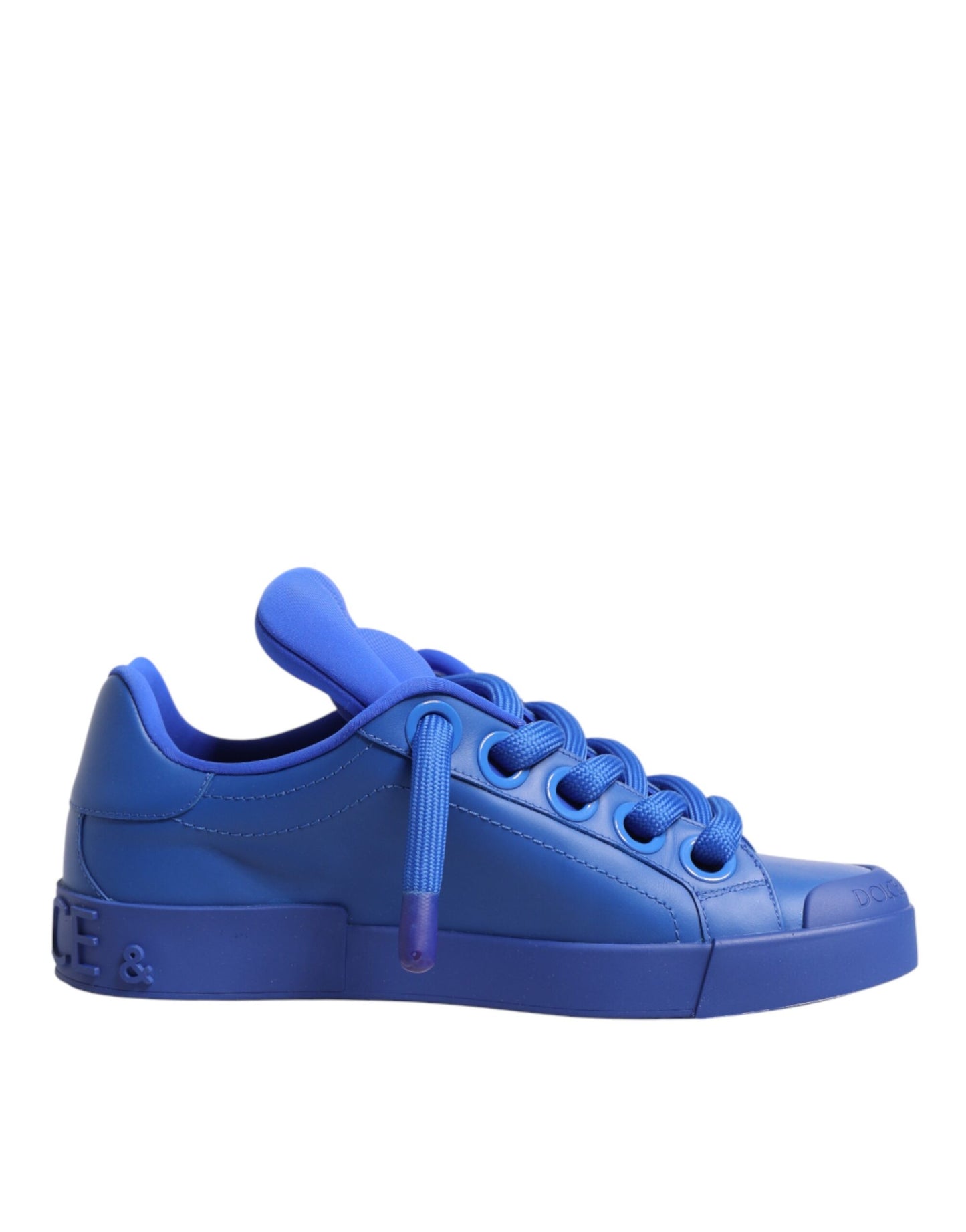 Dolce & Gabbana Blue Leather DG Logo Sole Low Top Sneakers