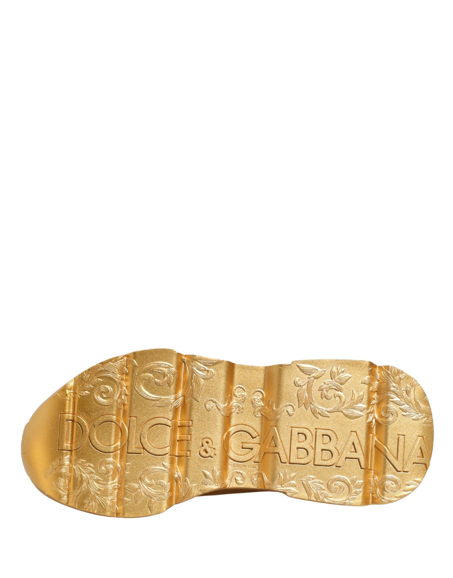 Dolce & Gabbana Gold Leather Daymaster Chunky Sneakers