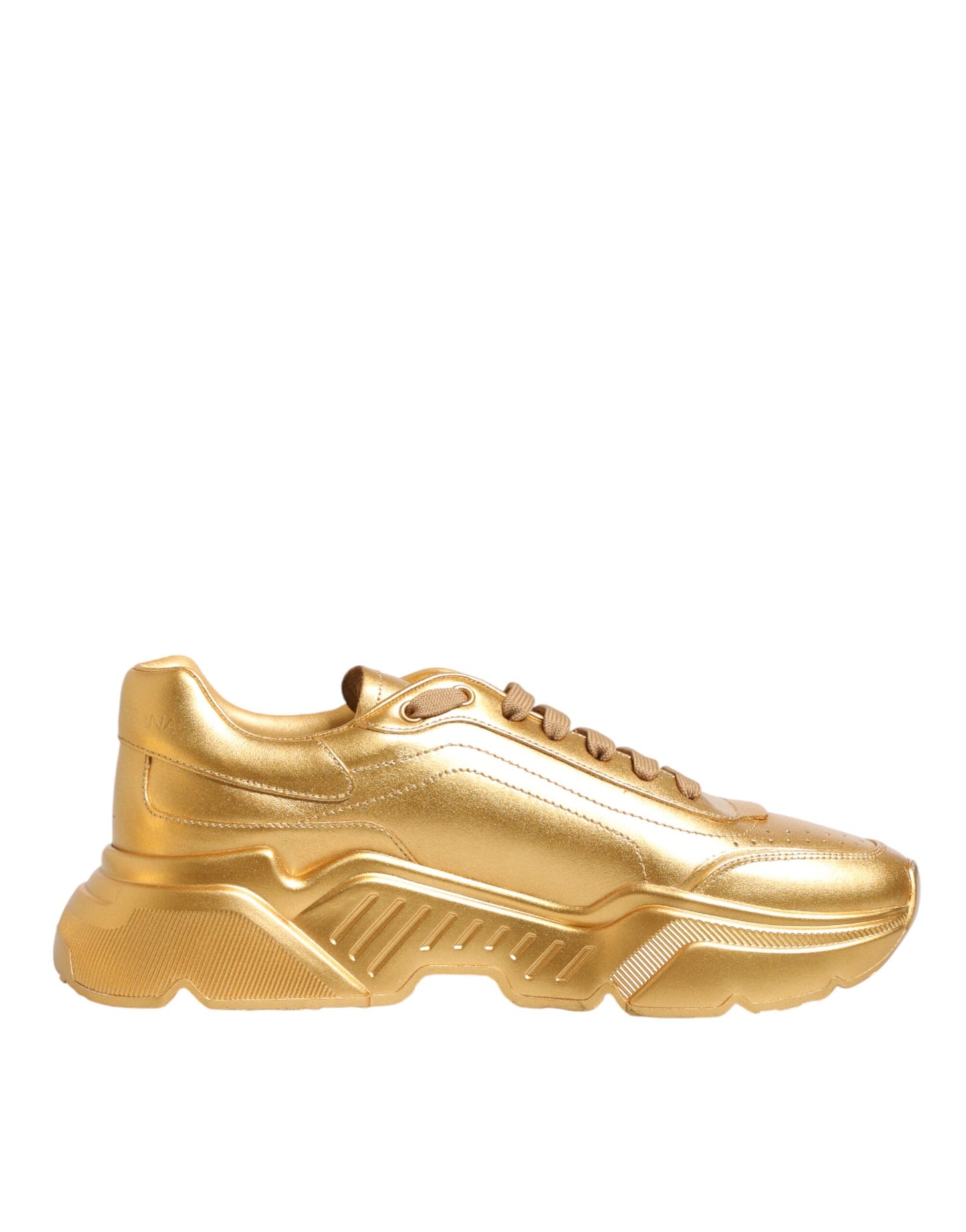 Dolce & Gabbana Gold Leather Daymaster Chunky Sneakers