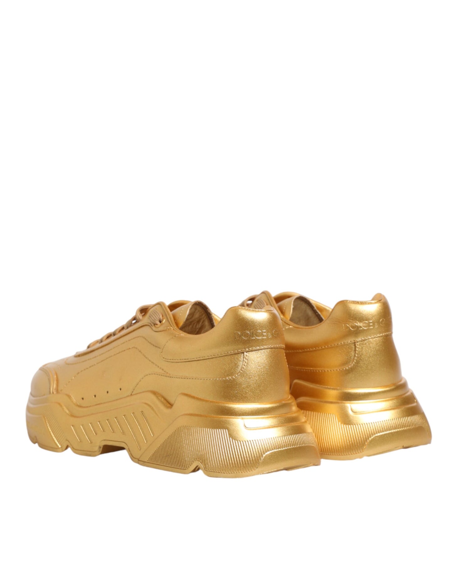 Dolce & Gabbana Gold Leather Daymaster Chunky Sneakers