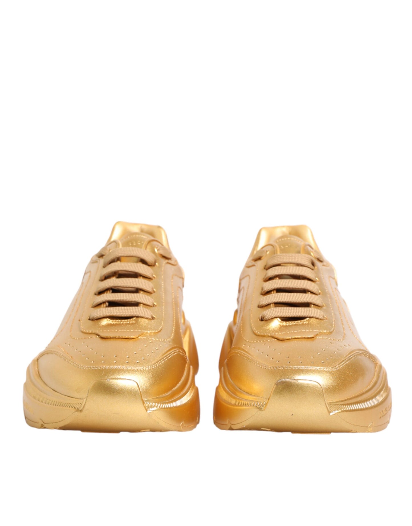 Dolce & Gabbana Gold Leather Daymaster Chunky Sneakers