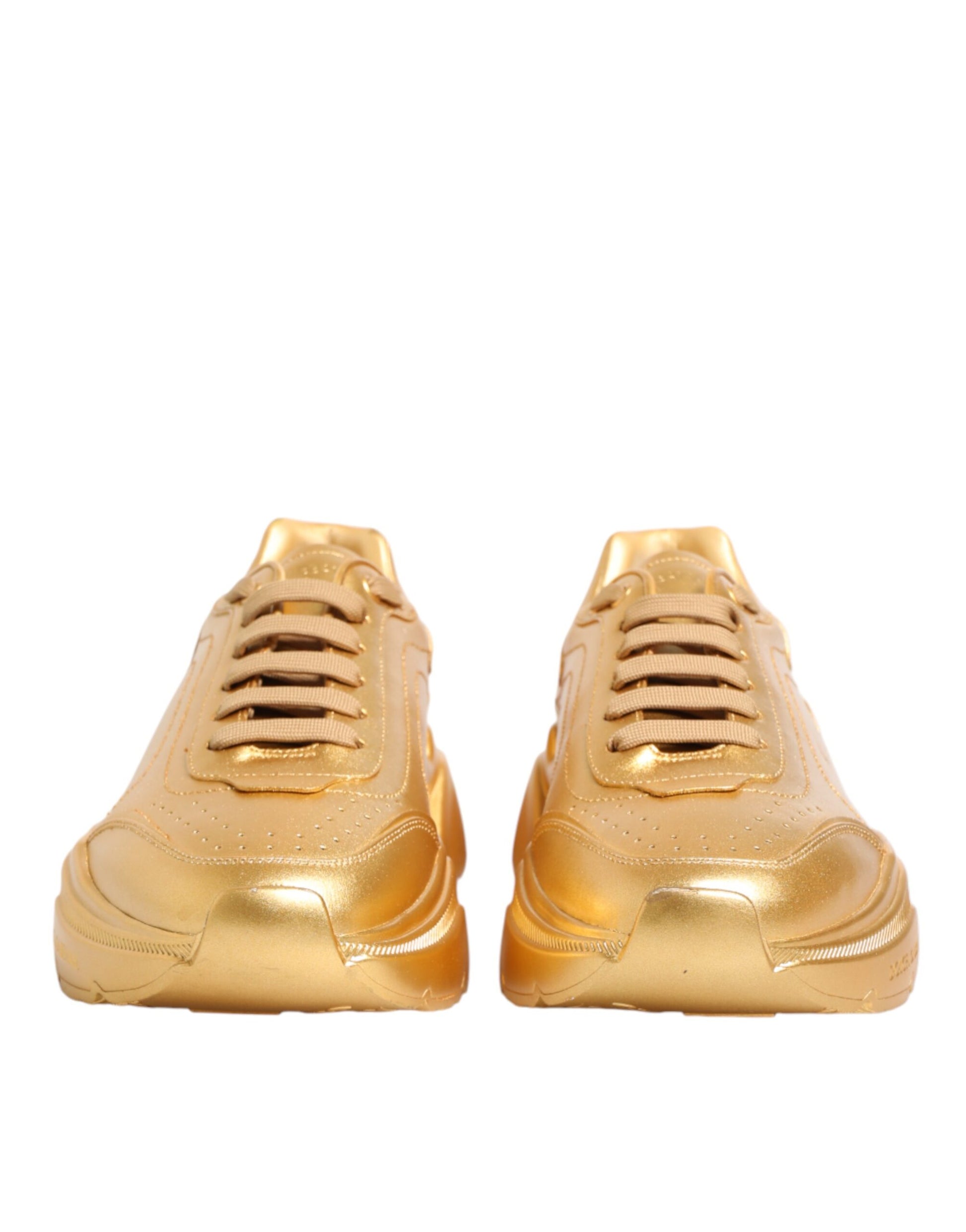 Dolce & Gabbana Gold Leather Daymaster Chunky Sneakers