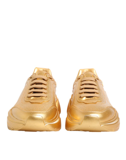 Dolce & Gabbana Gold Leather Daymaster Chunky Sneakers