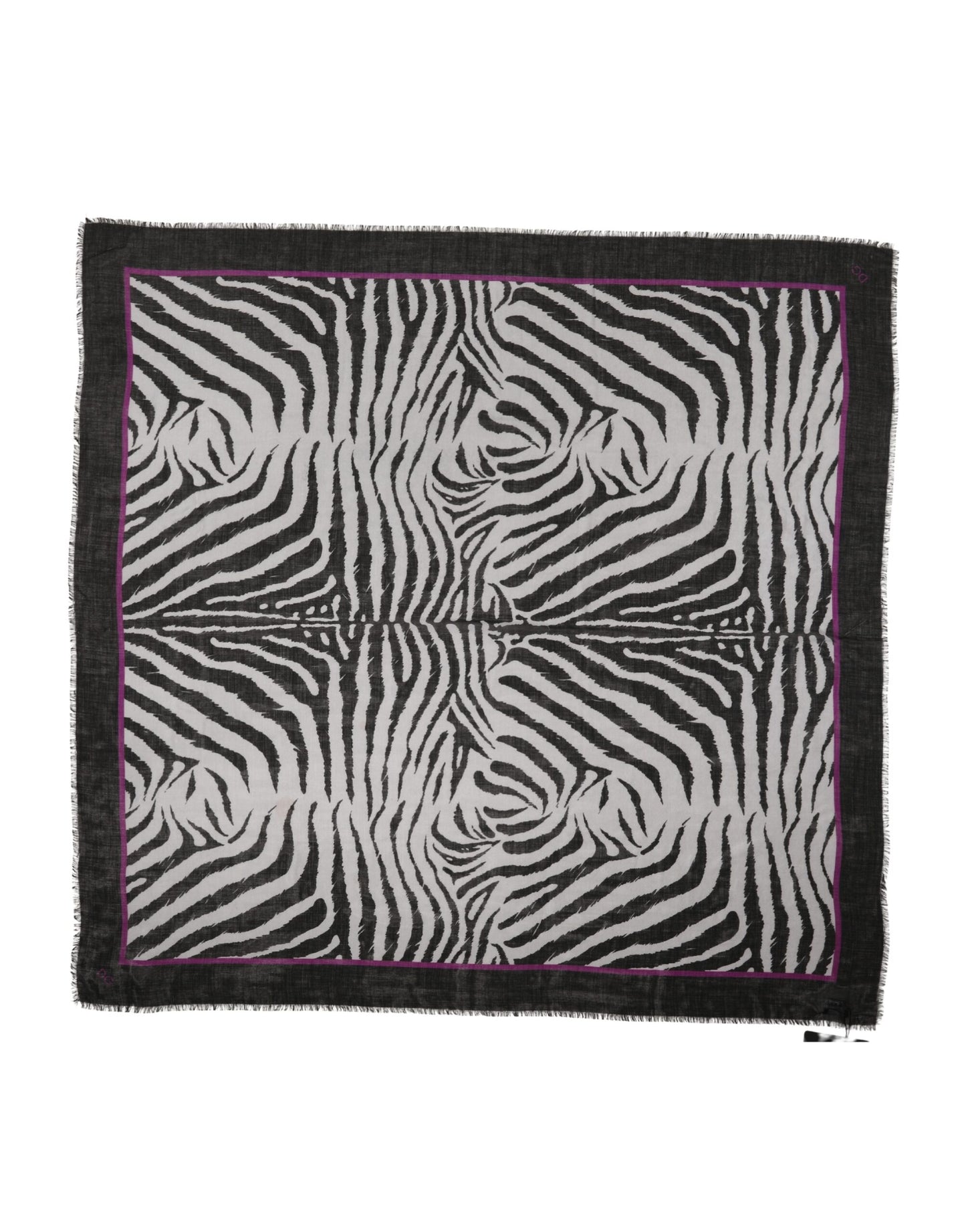 Dolce & Gabbana White Black Zebra Pattern Shawl