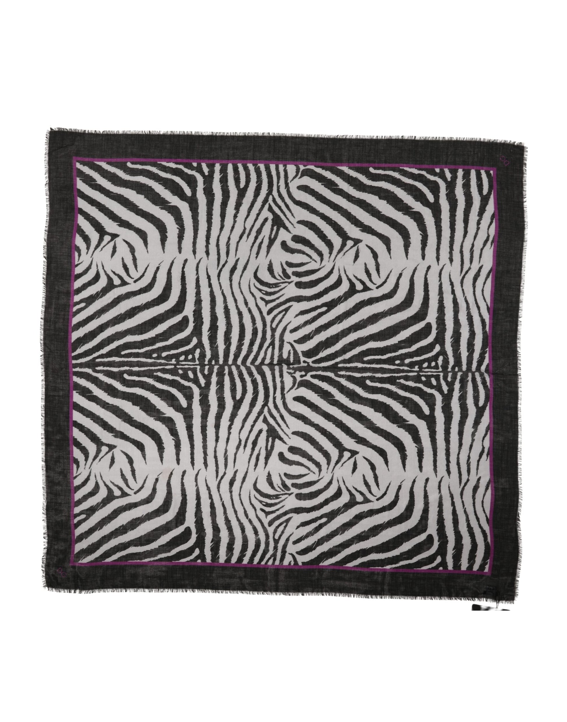 Dolce & Gabbana White Black Zebra Pattern Shawl