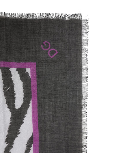 Dolce & Gabbana White Black Zebra Pattern Shawl