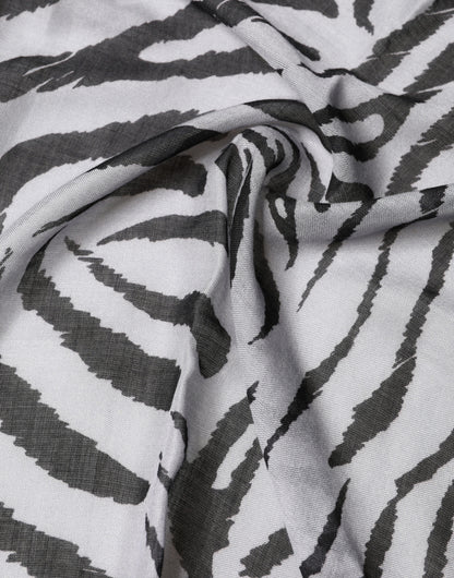 Dolce & Gabbana White Black Zebra Pattern Shawl