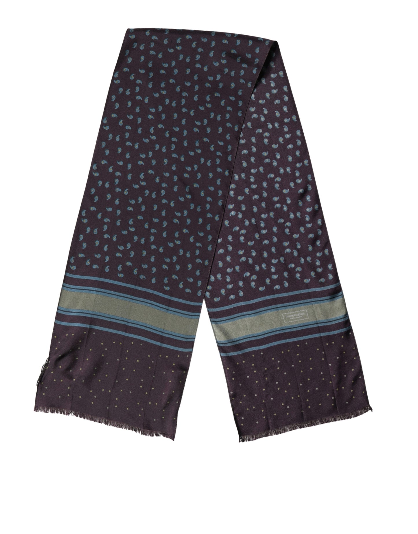 Dolce & Gabbana Men's Maroon Patterned Silk Neck Foulard