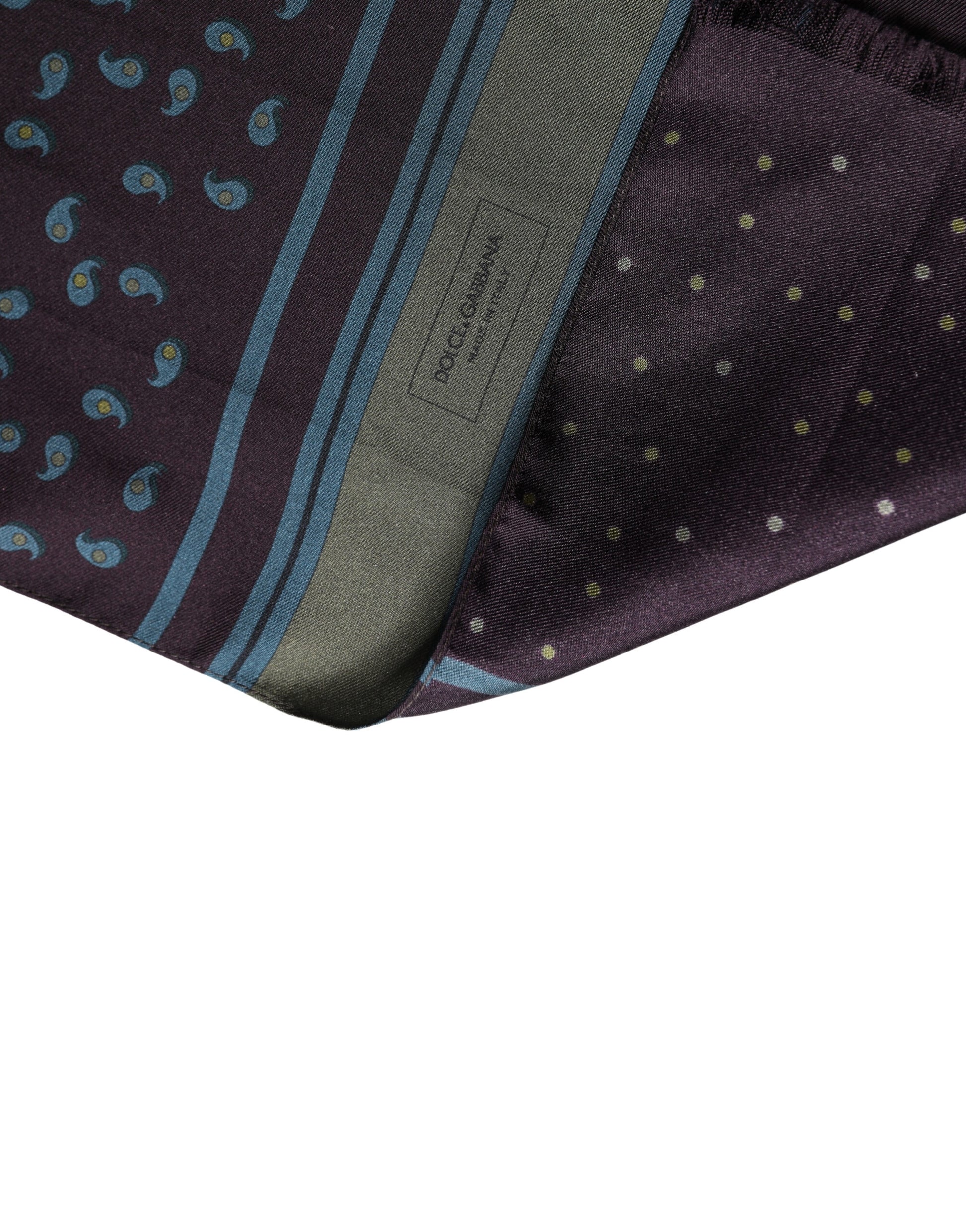 Dolce & Gabbana Men's Maroon Patterned Silk Neck Foulard