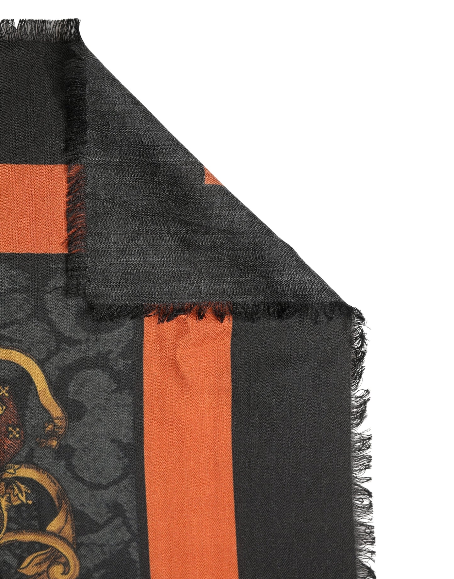 Dolce & Gabbana Multicolor Crest Print Cashmere Men Scarf