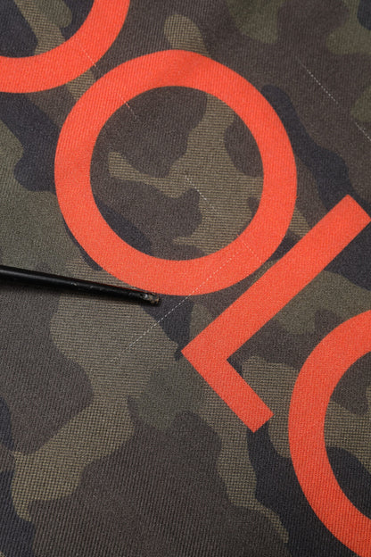 Dolce & Gabbana Green Camouflage Logo Cashmere 138cm x 137cm Men Scarf