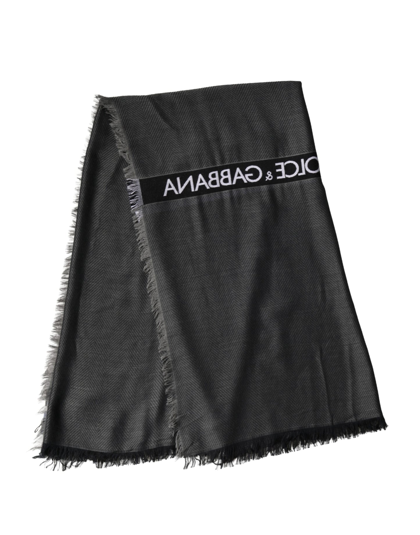 Dolce & Gabbana Black Modal Warmer Shawl with Fringes