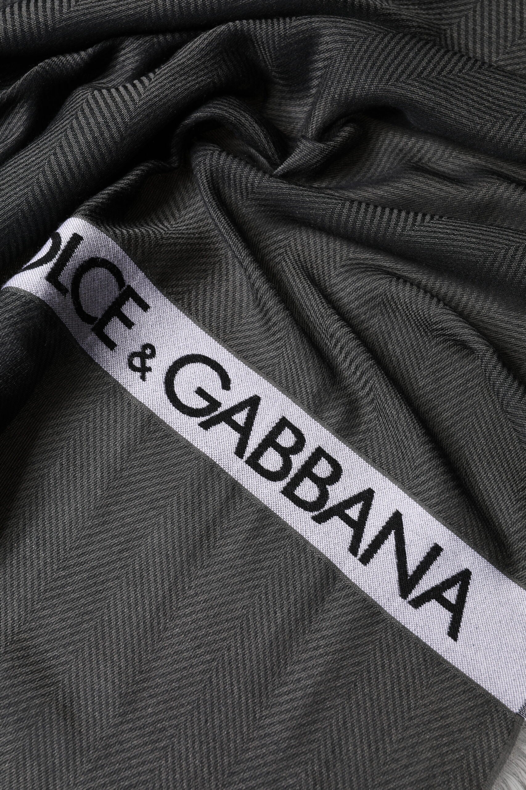 Dolce & Gabbana Black Modal Warmer Shawl with Fringes