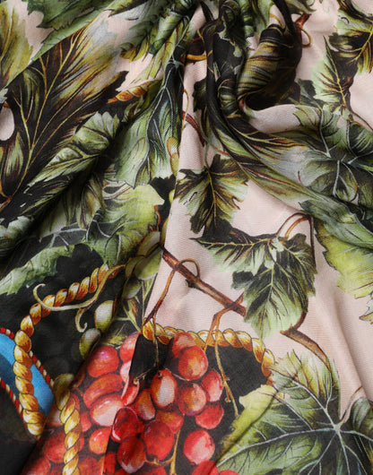 Dolce & Gabbana Multicolor Grapes Print Wrap Shawl Scarf