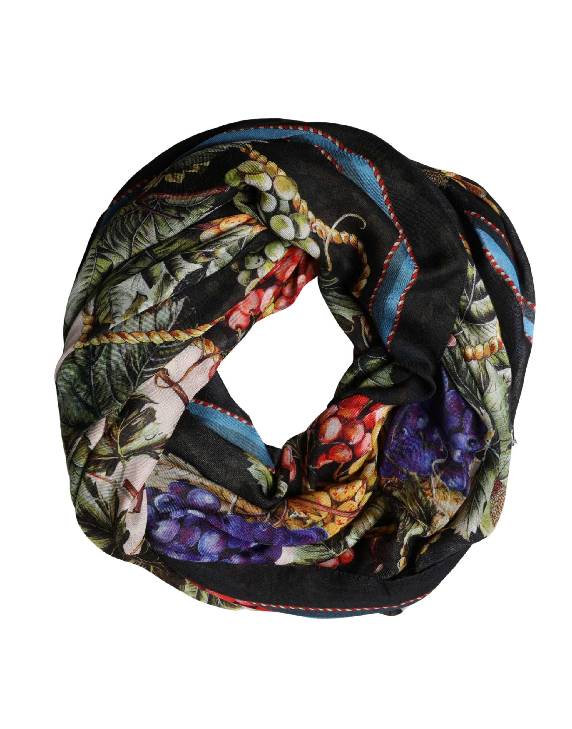 Dolce & Gabbana Multicolor Grapes Print Wrap Shawl Scarf