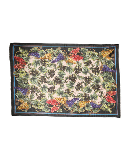 Dolce & Gabbana Multicolor Grapes Print Wrap Shawl Scarf