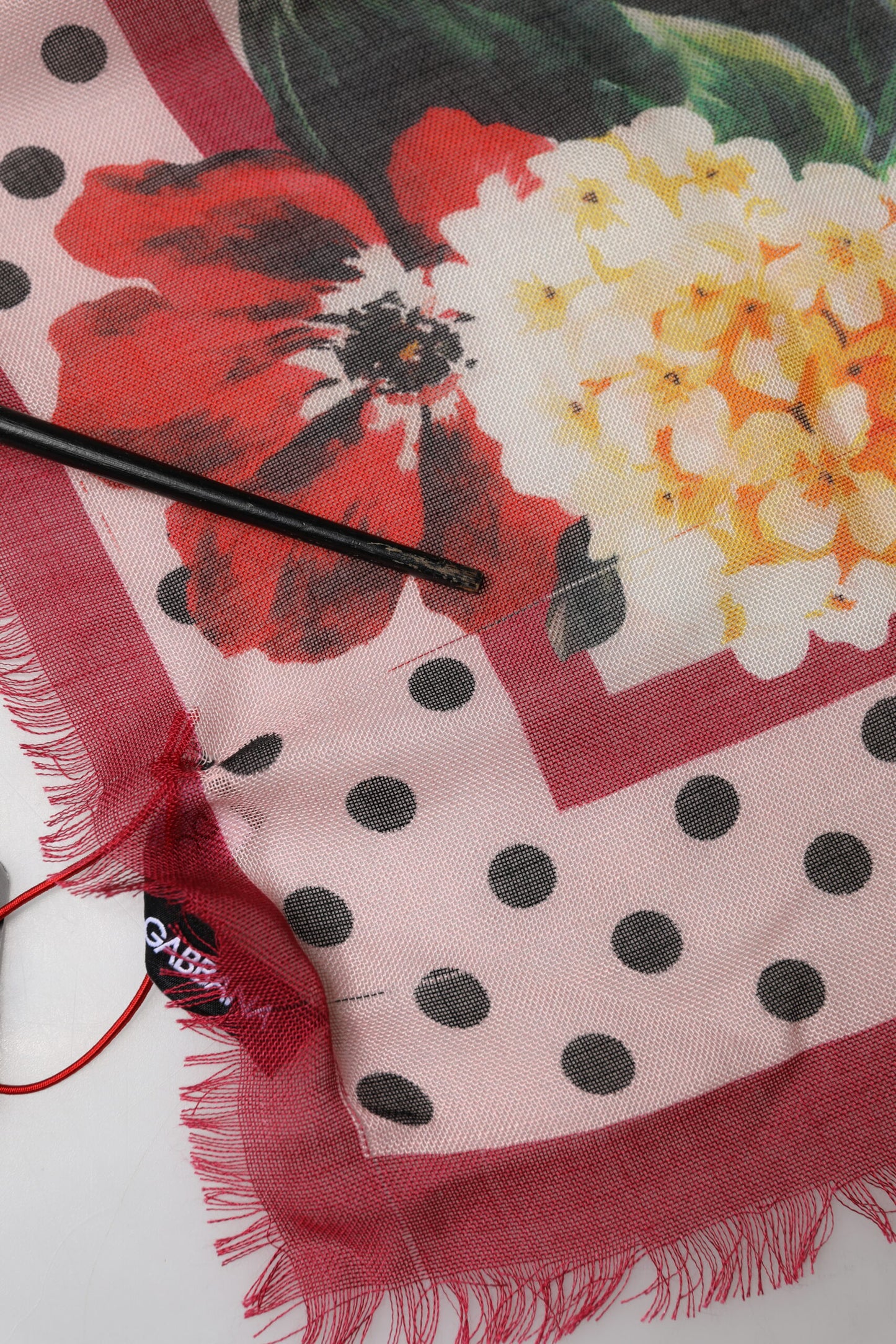 Dolce & Gabbana Multicolor Floral Print Square Stole 136cm x 130cm Scarf