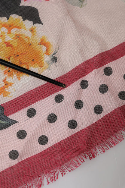 Dolce & Gabbana Multicolor Floral Print Square Stole 136cm x 130cm Scarf