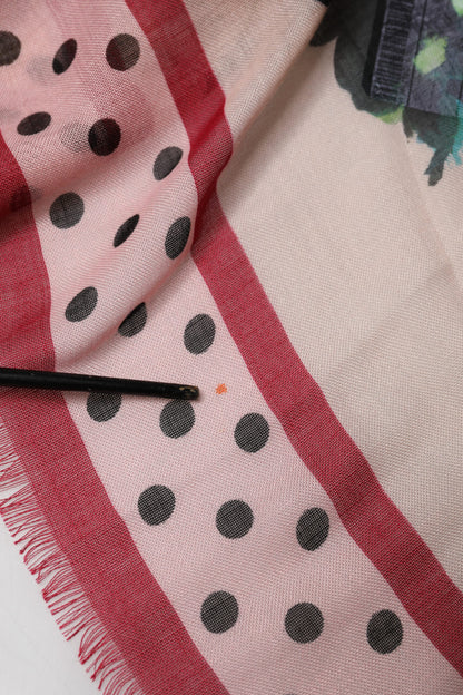 Dolce & Gabbana Multicolor Floral Print Square Stole 136cm x 130cm Scarf