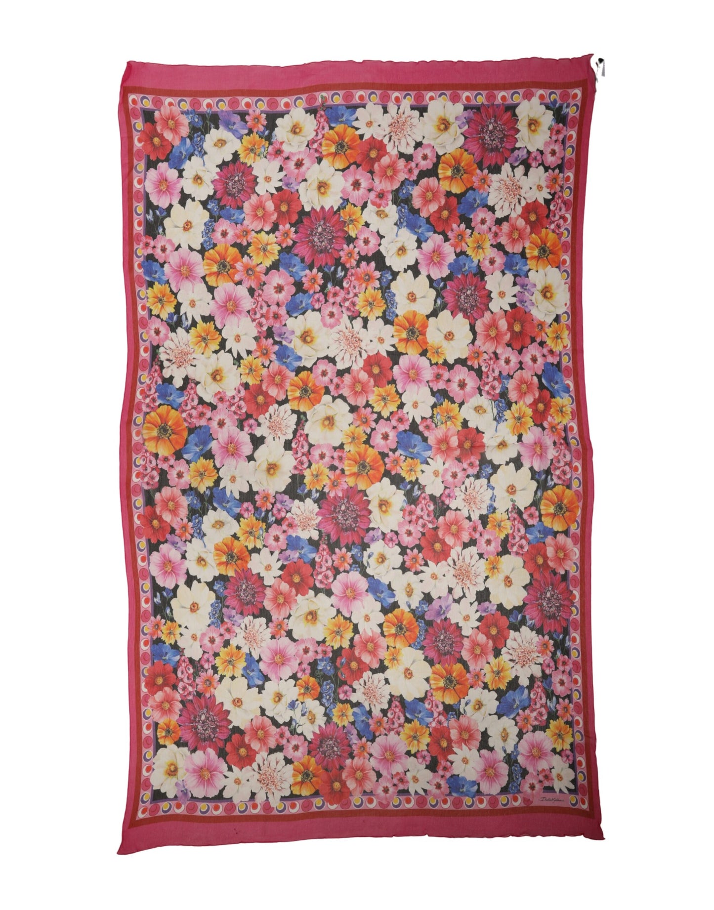 Dolce & Gabbana Multicolor Floral Print Shawl Stole Scarf