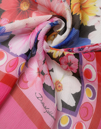 Dolce & Gabbana Multicolor Floral Print Shawl Stole Scarf
