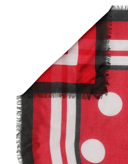 Dolce & Gabbana Red Polka Dot Print Square Stole Scarf