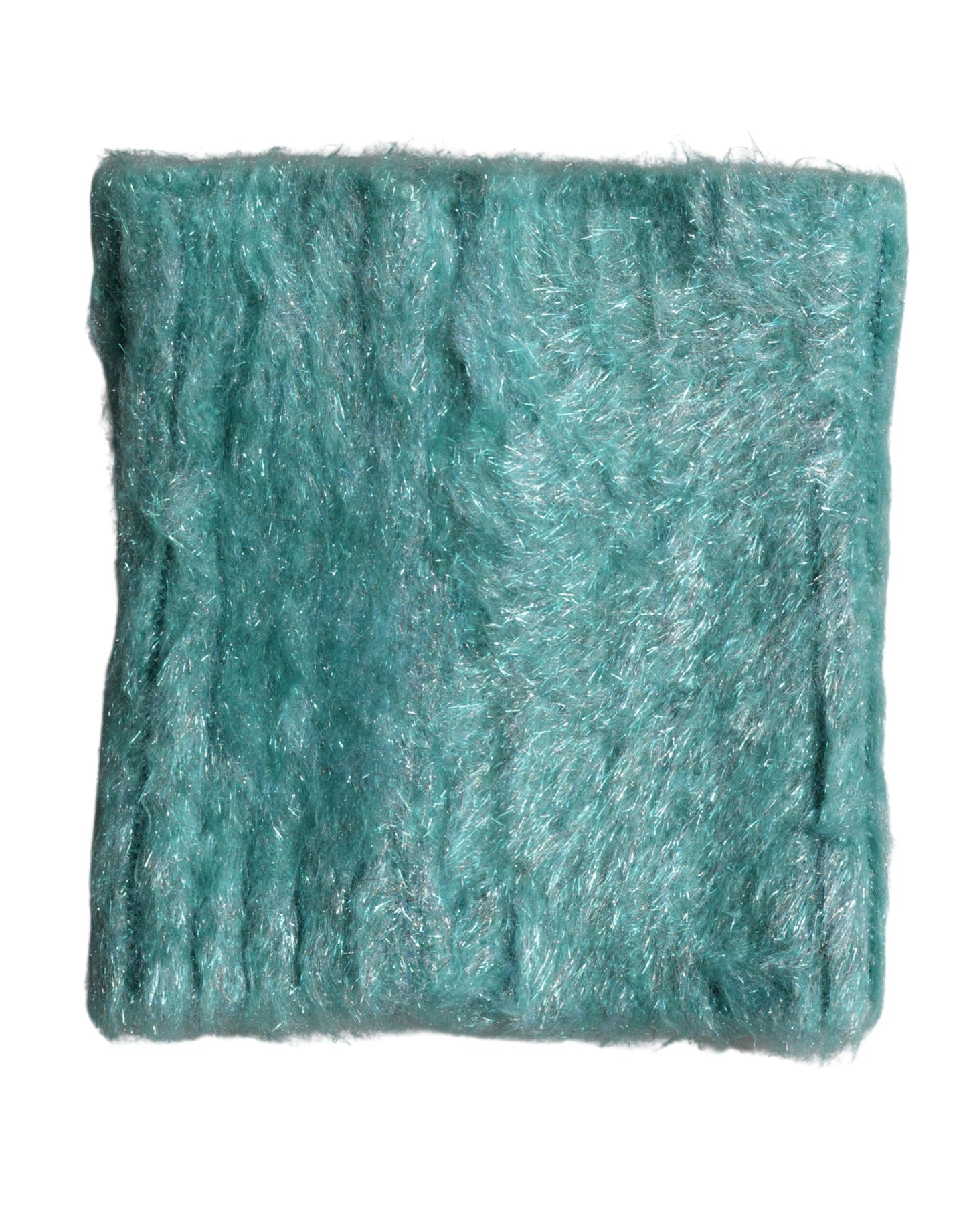 Dolce & Gabbana Teal Mohair Wool Knitted Wrap Shawl