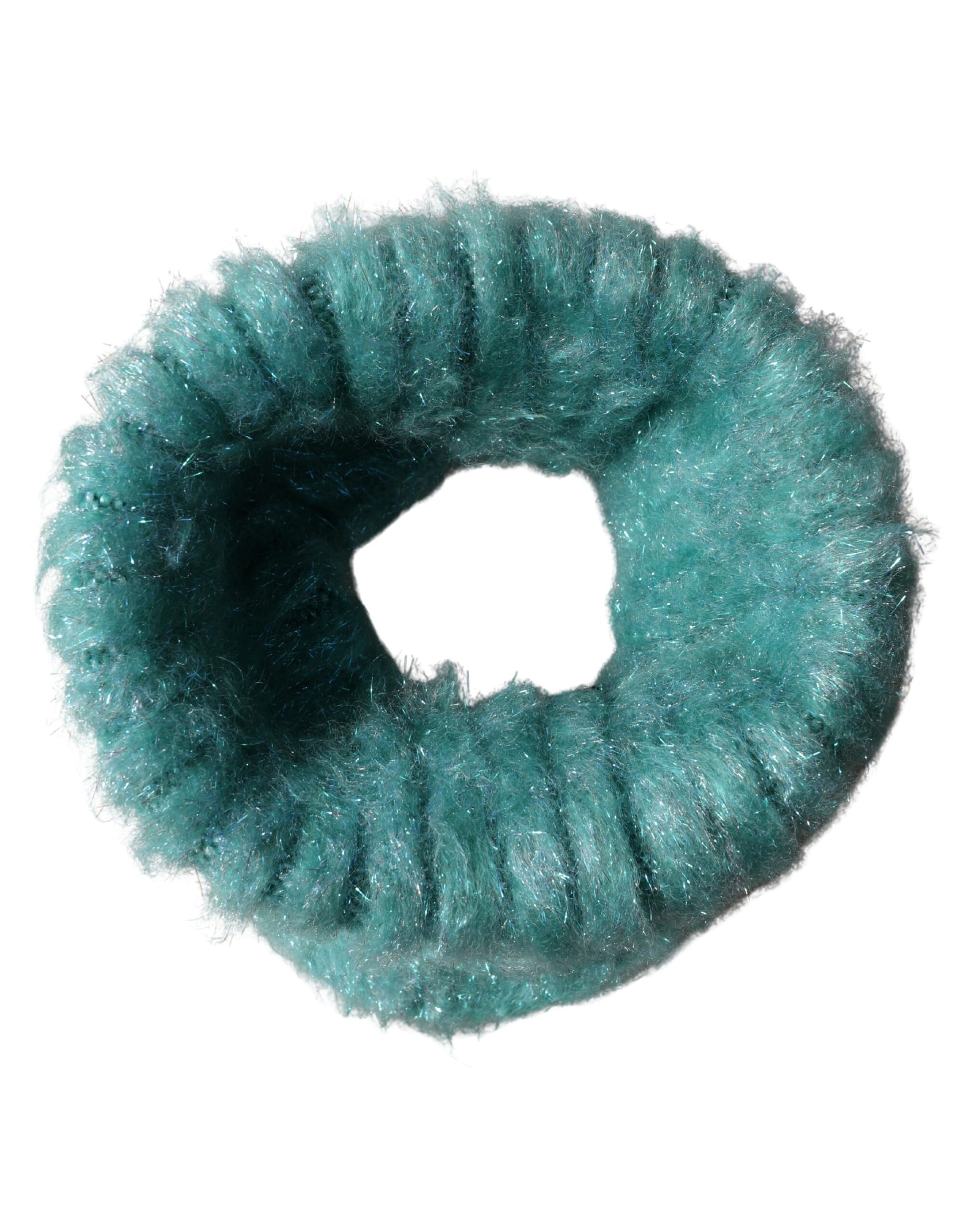 Dolce & Gabbana Teal Mohair Wool Knitted Wrap Shawl