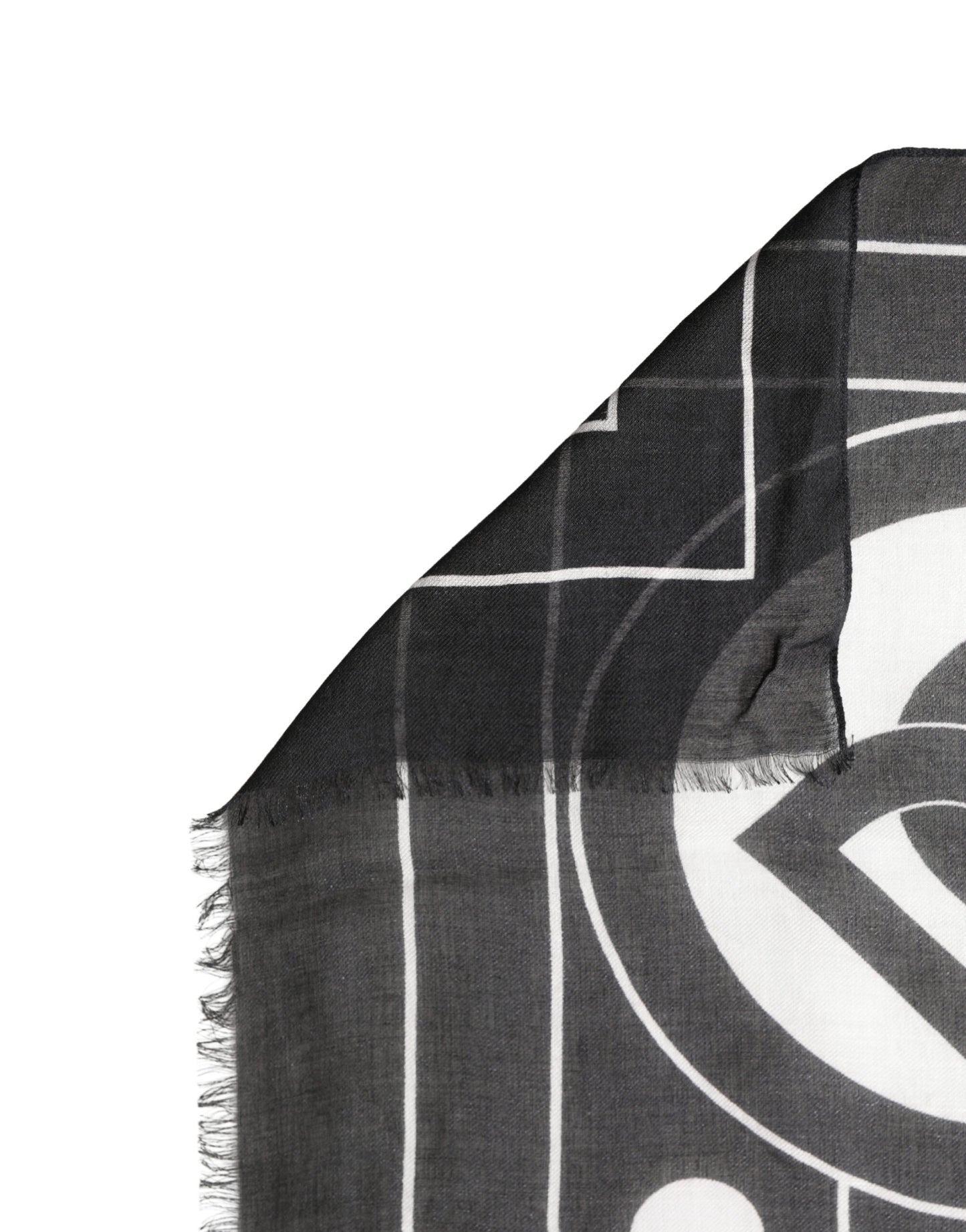 Dolce & Gabbana Black White Polka Dot Logo Stole Wrap 188cm x 116cm Scarf