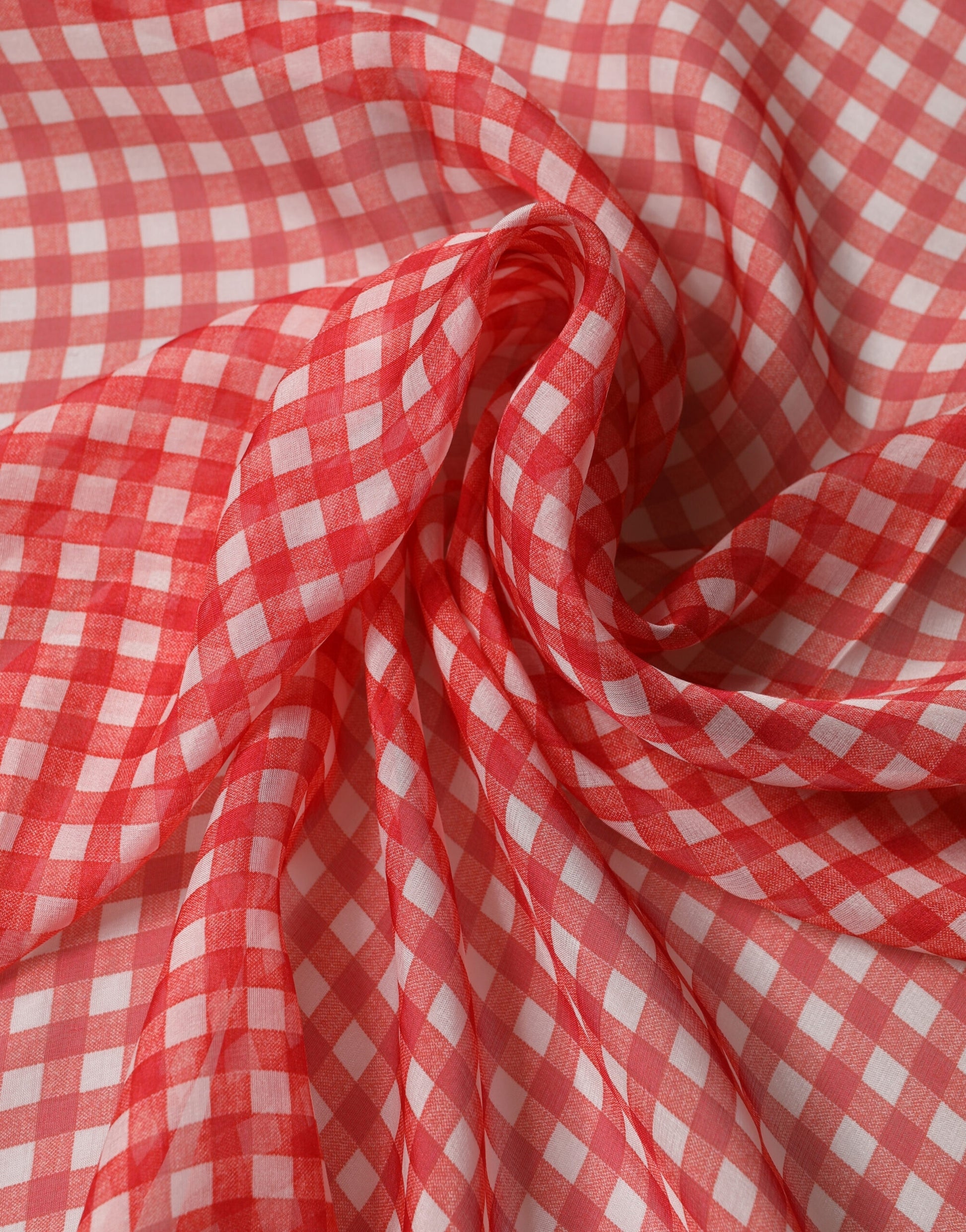 Dolce & Gabbana White Red Check Silk Wrap Foulard Scarf