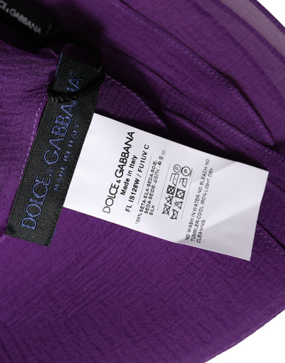 Dolce & Gabbana Purple Silk Neck Wrap Shawl Scarf