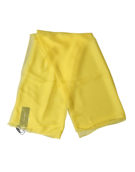 Dolce & Gabbana Yellow Silk Neck Wrap Shawl Foulard Scarf
