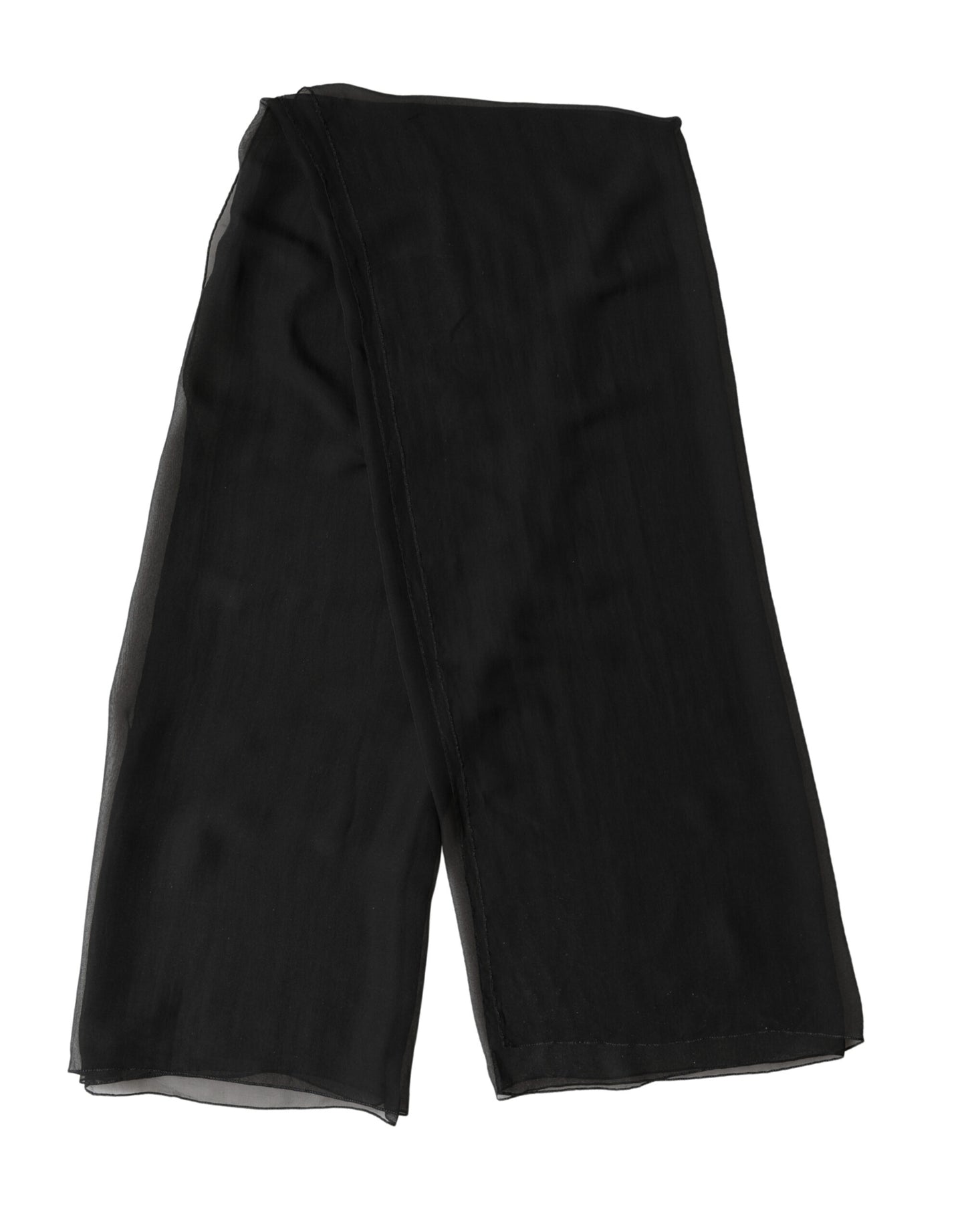 Dolce & Gabbana Black Silk Neck Wrap Shawl Stole