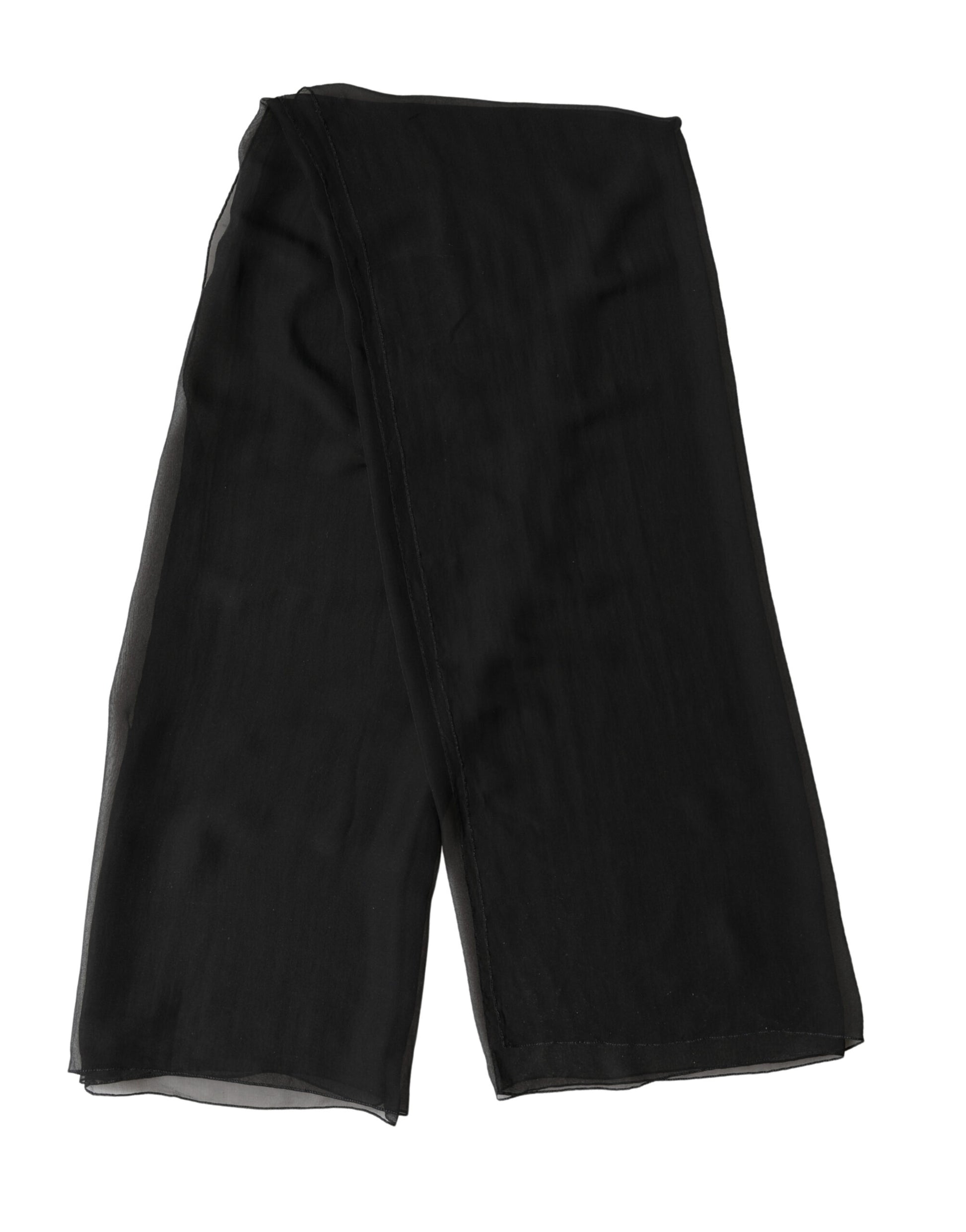 Dolce & Gabbana Black Silk Neck Wrap Shawl Stole