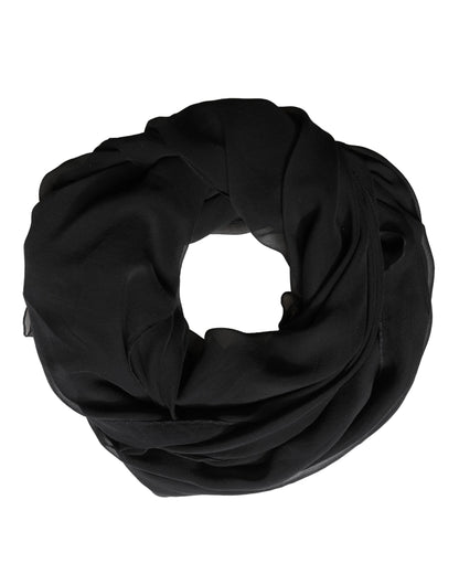 Dolce & Gabbana Black Silk Neck Wrap Shawl Stole