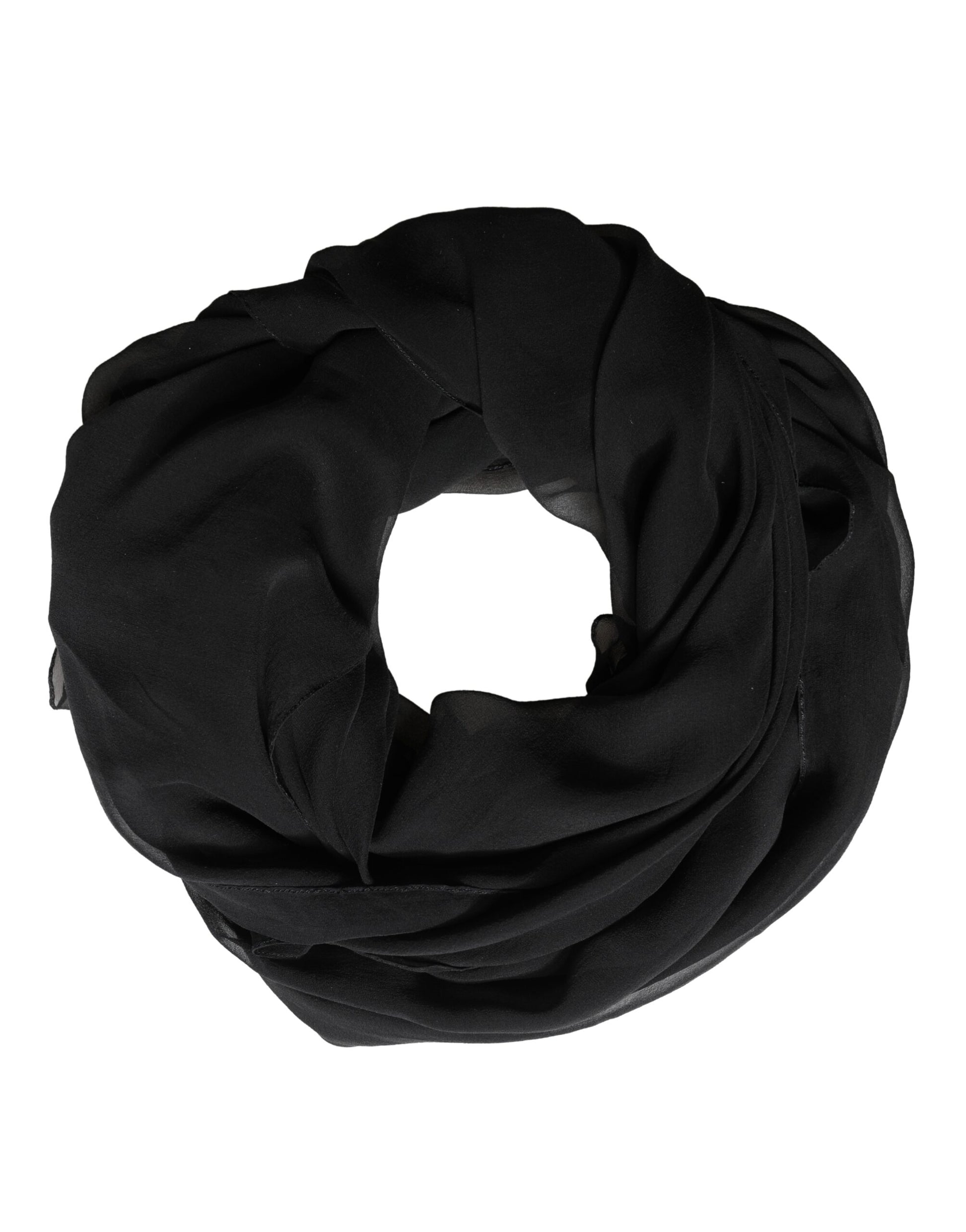 Dolce & Gabbana Black Silk Neck Wrap Shawl Stole