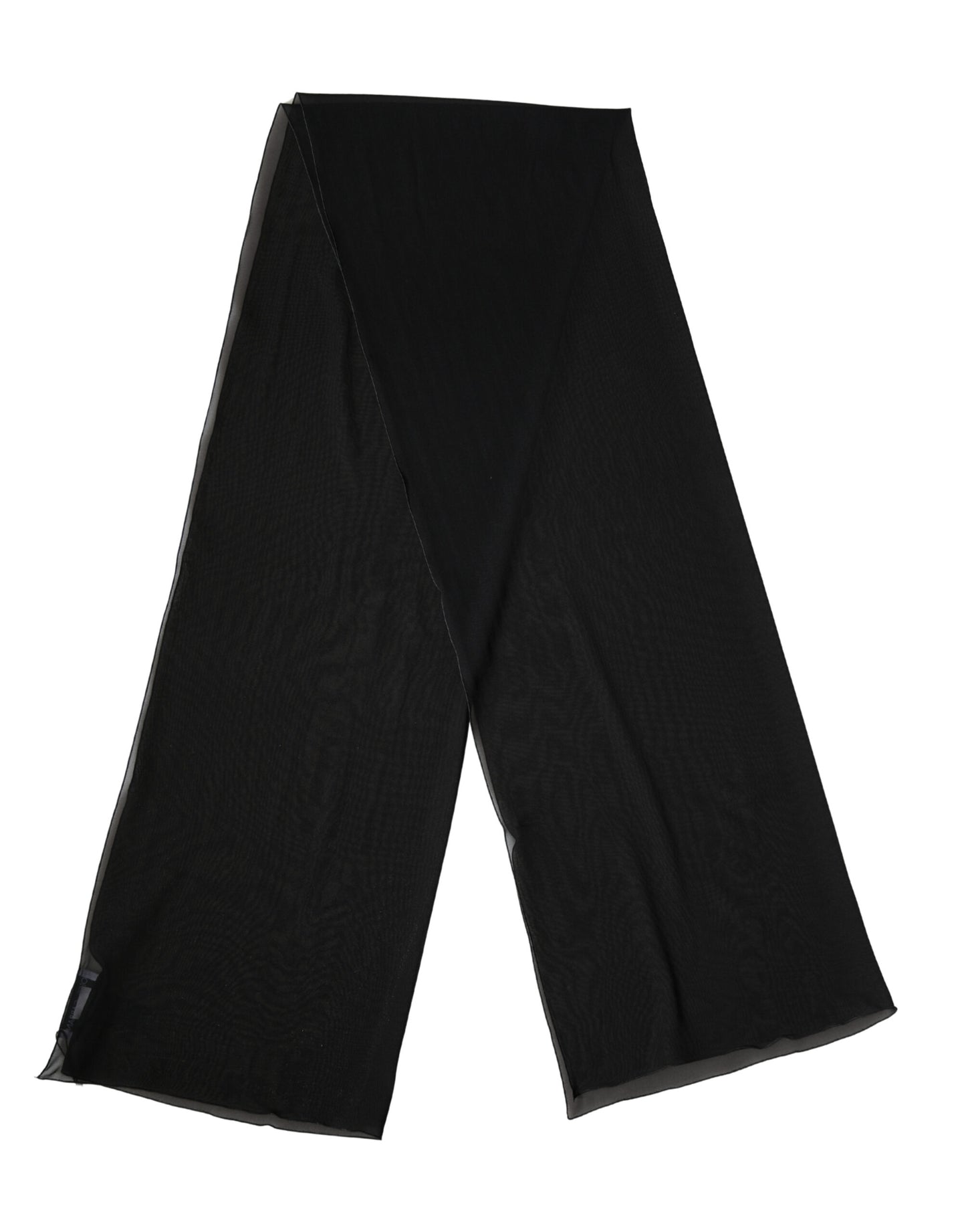 Dolce & Gabbana Black Silk Neck Wrap Shawl Stole Scarf