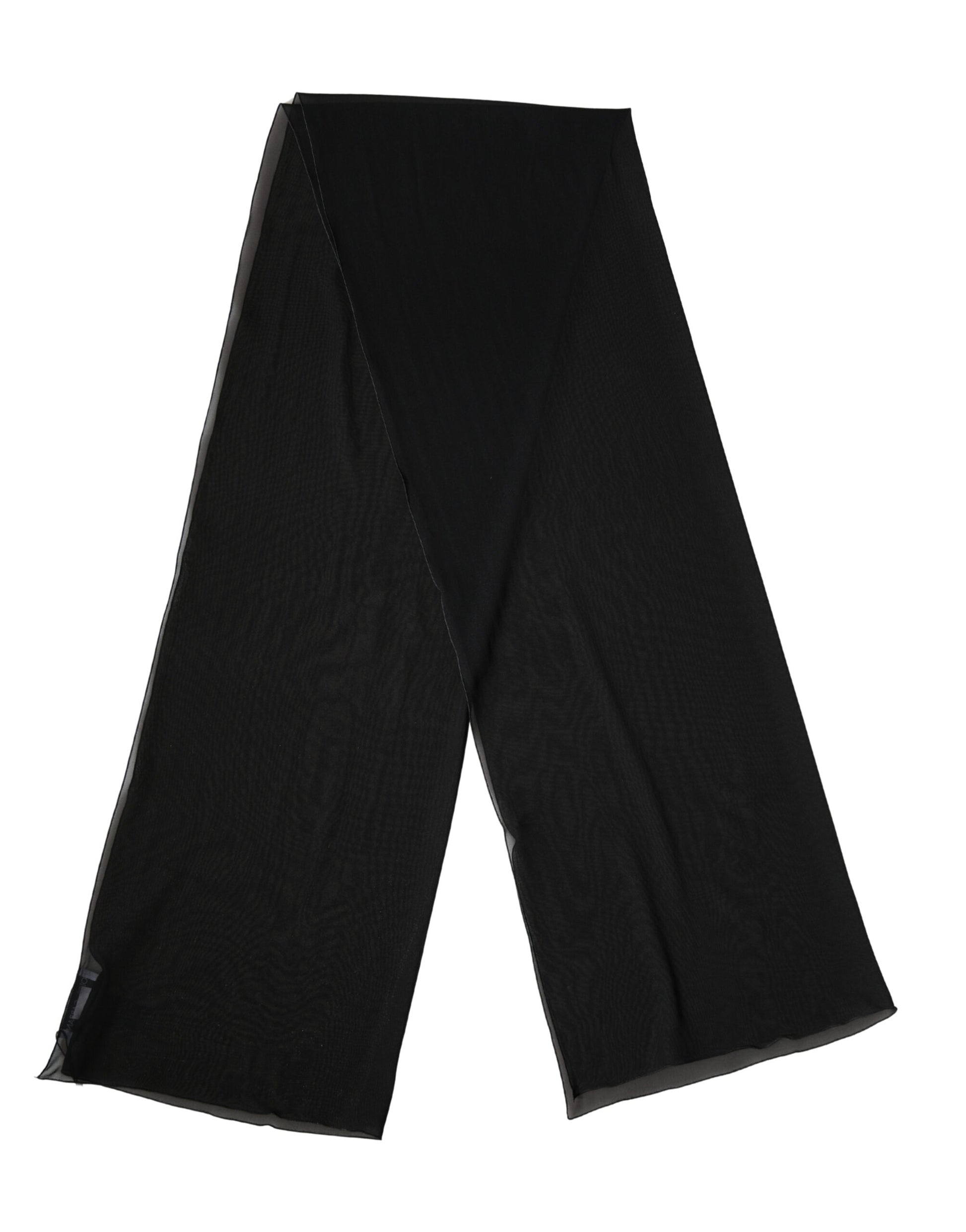 Dolce & Gabbana Black Silk Neck Wrap Shawl Stole Scarf
