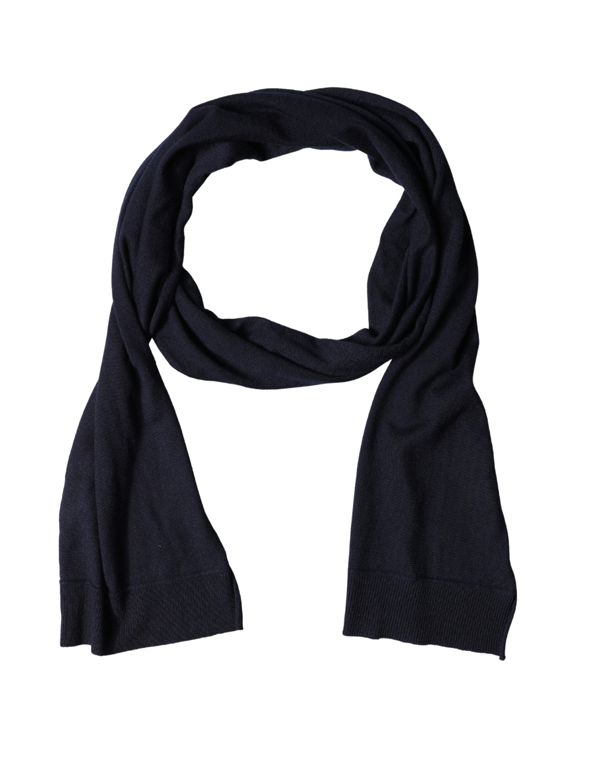 Dolce & Gabbana Black Wool Knitted Shawl Neck Wrap
