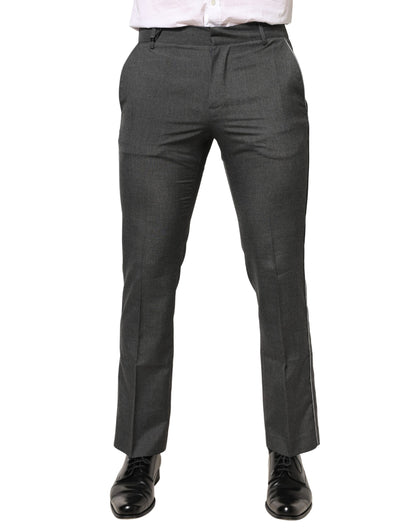 Daniele Alessandrini Gray Polyester Formal Dress Trouser Pants