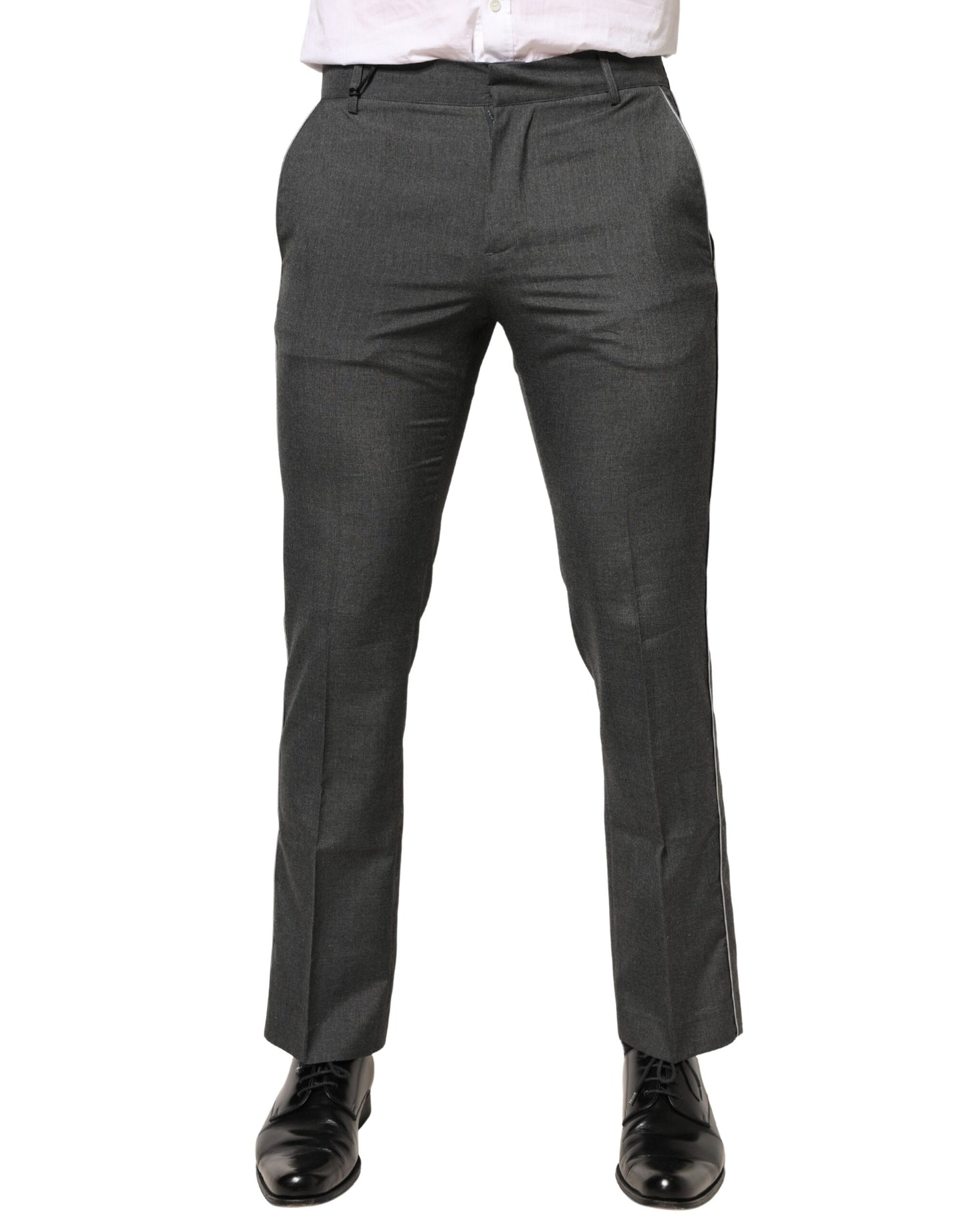 Daniele Alessandrini Gray Polyester Formal Dress Trouser Pants
