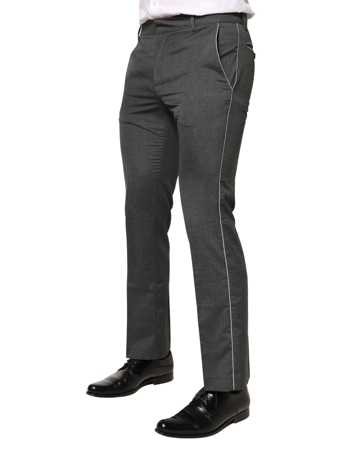Daniele Alessandrini Gray Polyester Formal Dress Trouser Pants