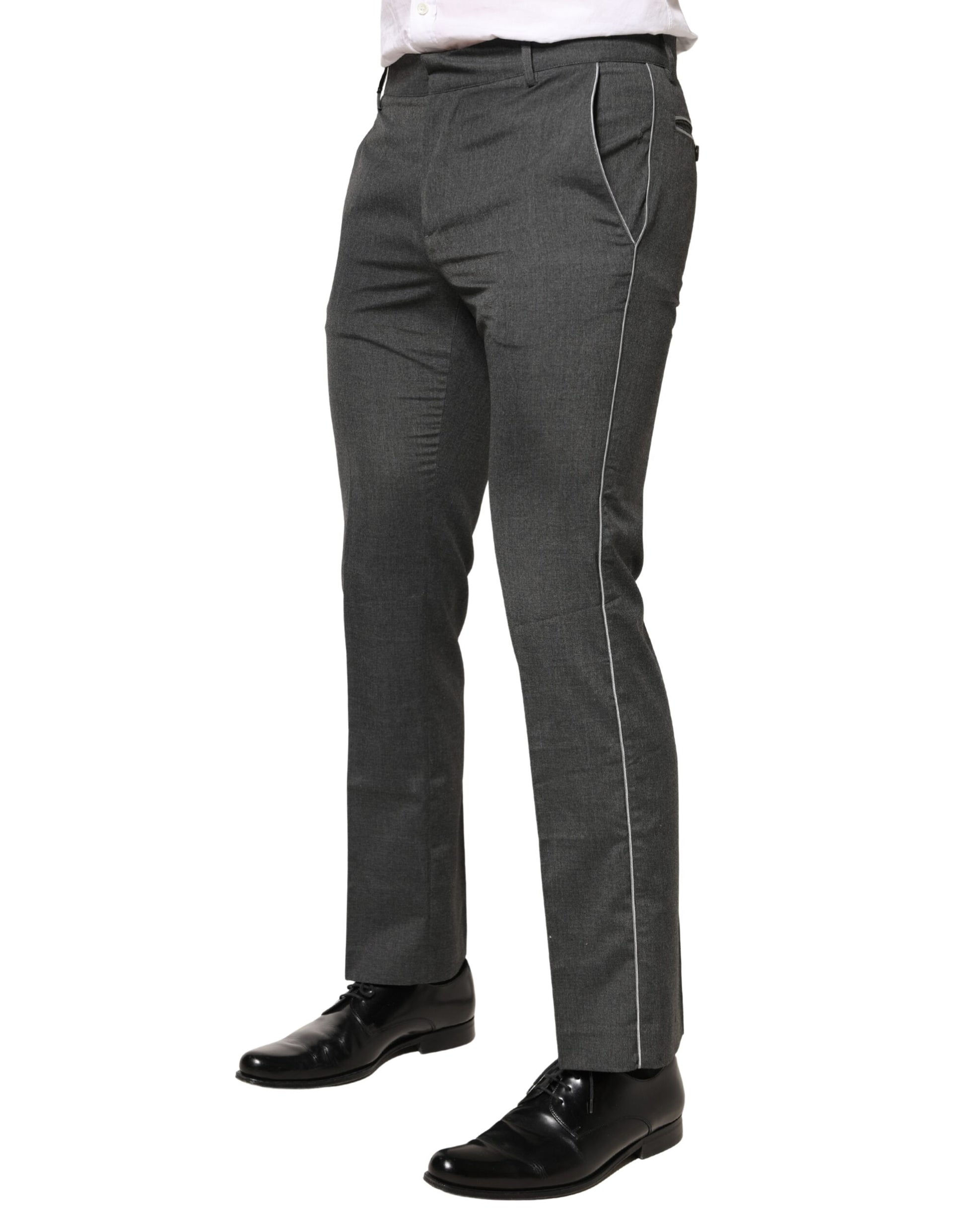 Daniele Alessandrini Gray Polyester Formal Dress Trouser Pants