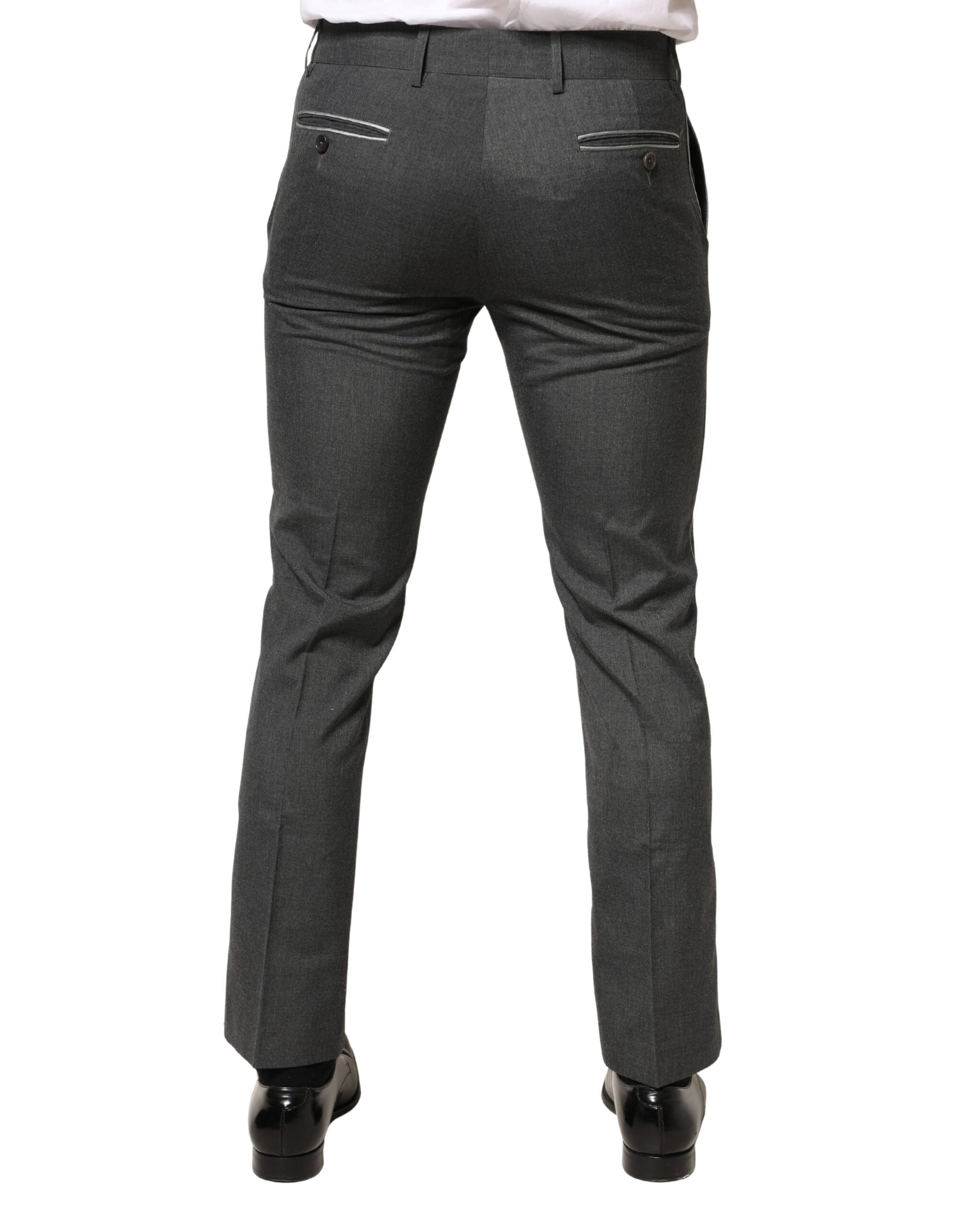 Daniele Alessandrini Gray Polyester Formal Dress Trouser Pants