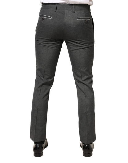 Daniele Alessandrini Gray Polyester Formal Dress Trouser Pants