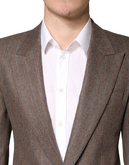 Dolce & Gabbana Brown Pinstripes Single Breasted Blazer