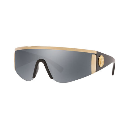Versace Unisex VE2197 Tribute Shield Sunglasses – Black & Gold
