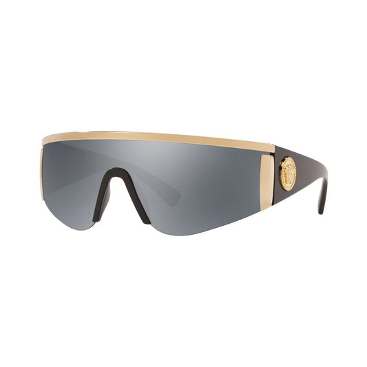 Versace Unisex VE2197 Tribute Shield Sunglasses – Black & Gold